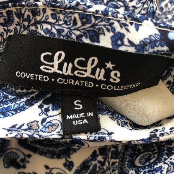 Lulu’s Taj Mahal Tour Blue Paisley Open Back Shift Dress Small - Picture 11 of 13